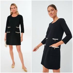 NWT Tuckernuck Black Francoise Mod Mini Dress Size Shift 3/4 Sleeve.  11